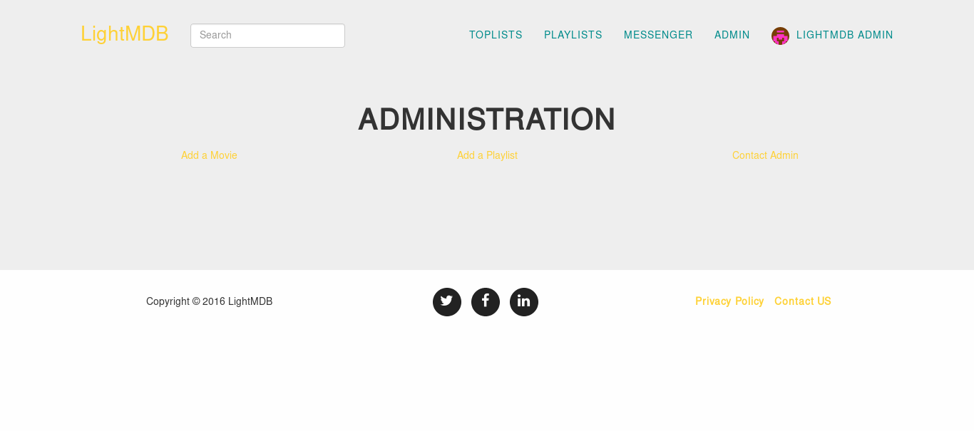 admin page
